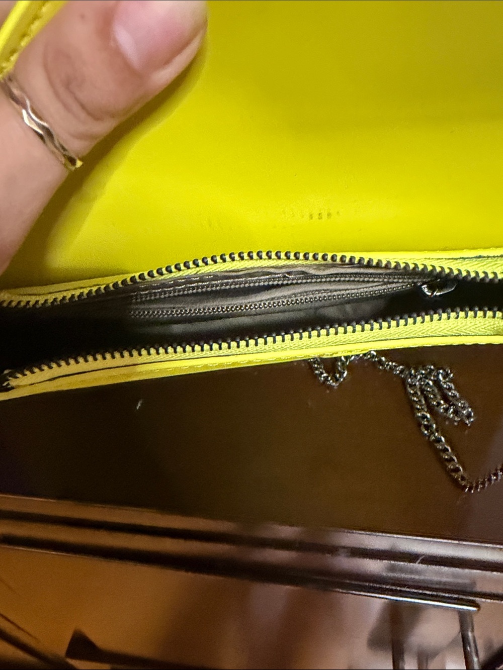 Bright Yellow Envelope Clutch Wristlet - Sleek Women's Handbag - Picture 2 of 7